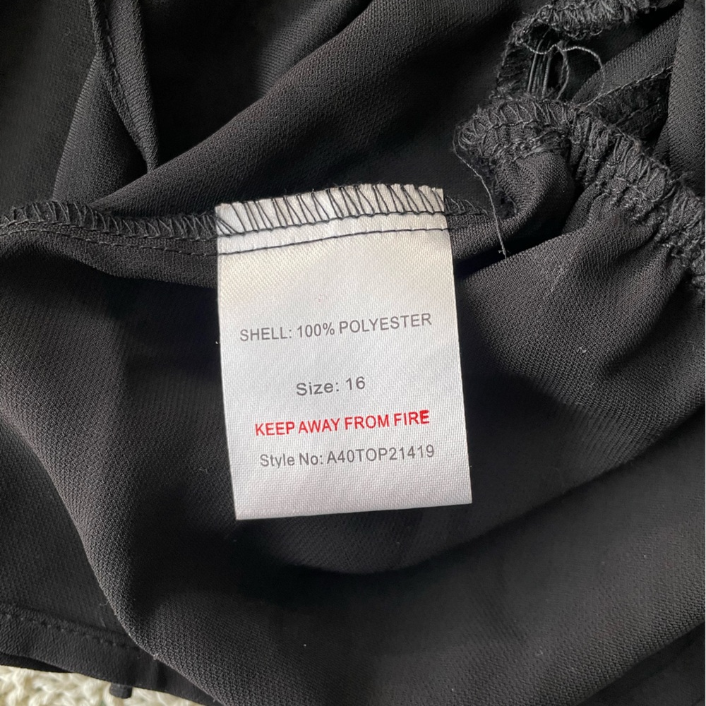 NWT ASOS Black Tiered Long Sleeve Blouse Top - Picture 6 of 7